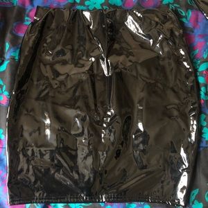 Black Vinyl Mini Skirt